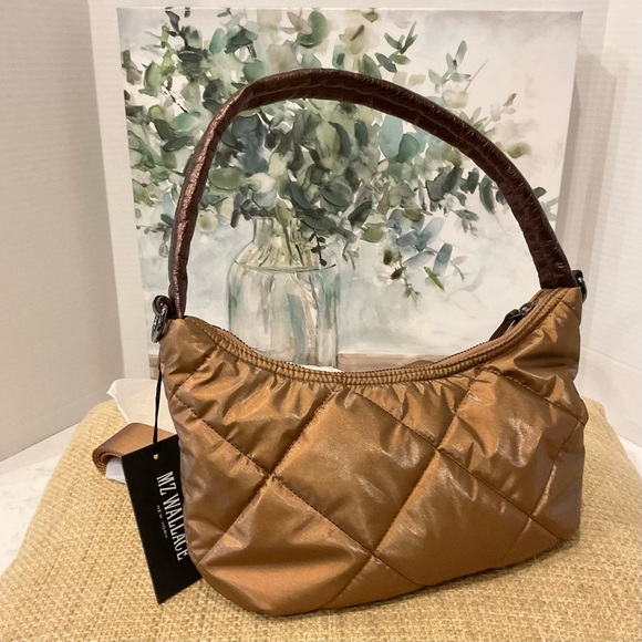 MZ Wallace Quilted Bowery Shoulder Bag Tiger Eye Pearl, NWT - Picture 5 of 6